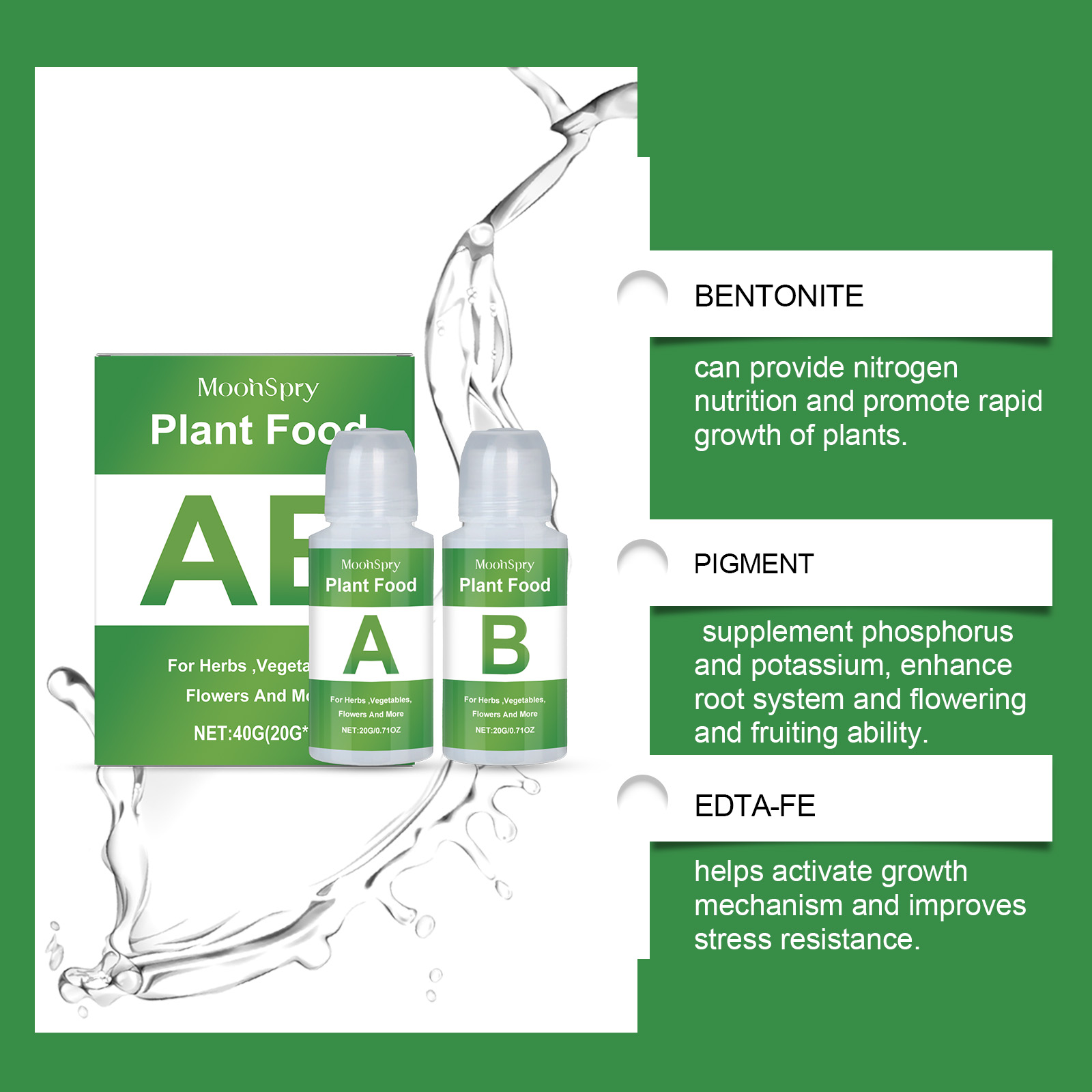 MoonSpry Hydroponic Nutrient S - Nutrient Solution Ab reseña y precio