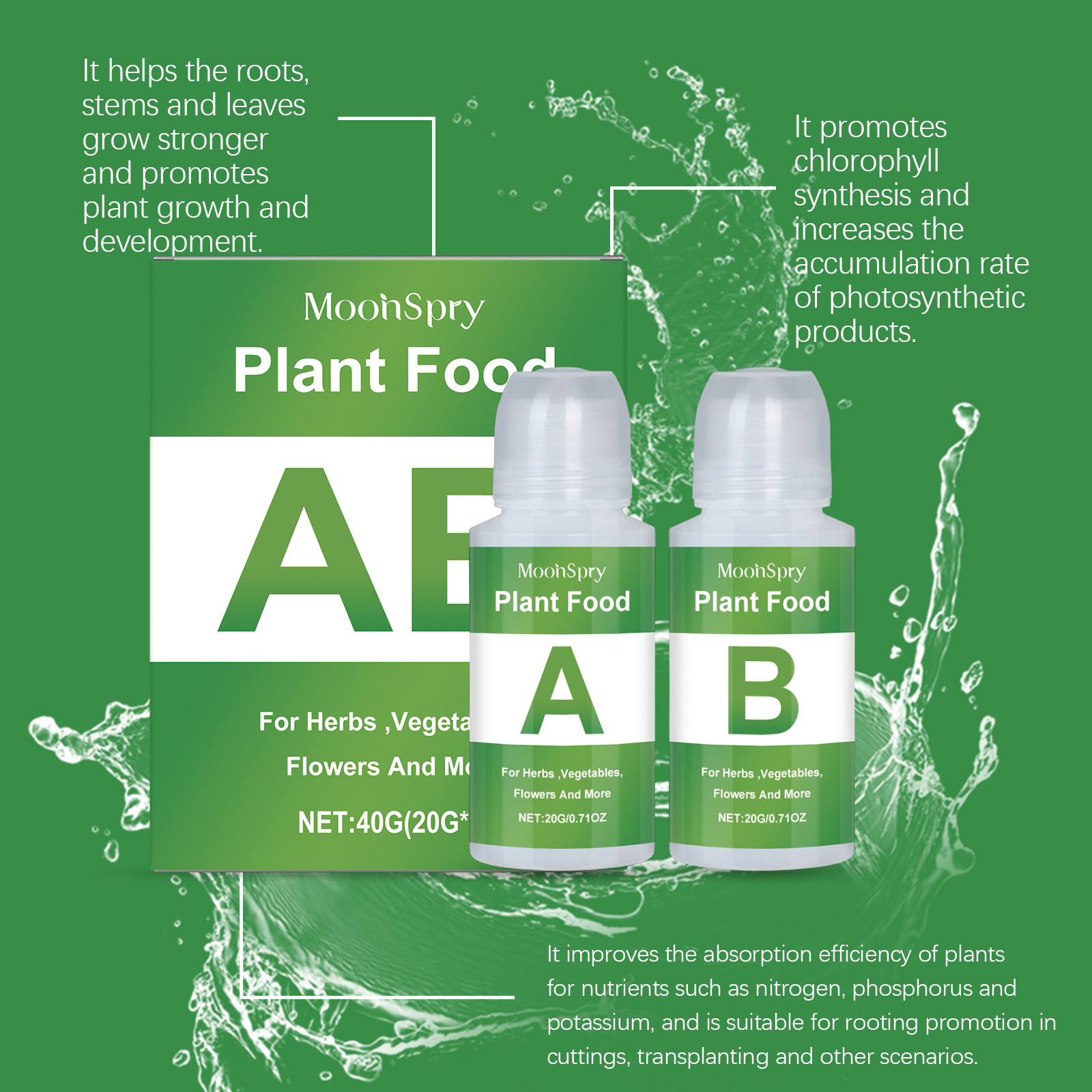 MoonSpry Hydroponic Nutrient S - Nutrient Solution Ab reseña y precio